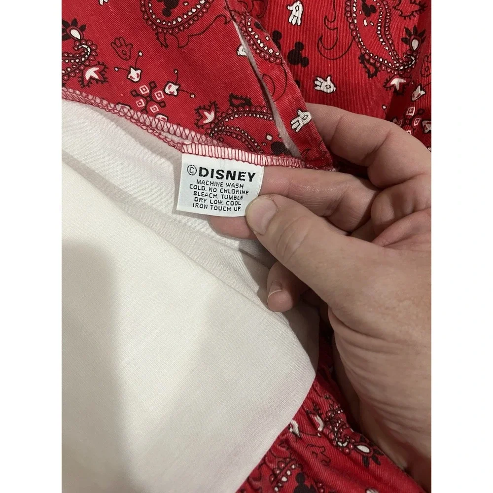 VTG Disney Store Mickey Mouse Denim‎ Duvet Cover Queen Embroidered Shams Skirt
